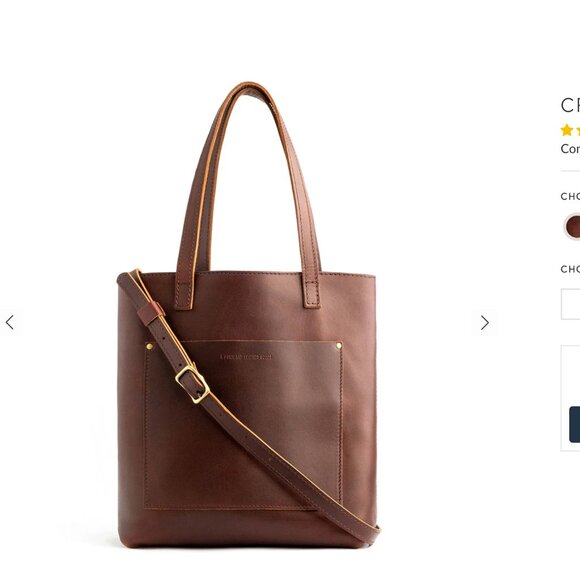 Portland Cognac Zippered Crossbody Tote - Picture 3 of 16